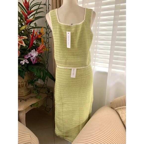 Amour Vert Antibes Tank and Meli Crochet Skirt SET in Melon Ivory Green - Picture 6 of 12